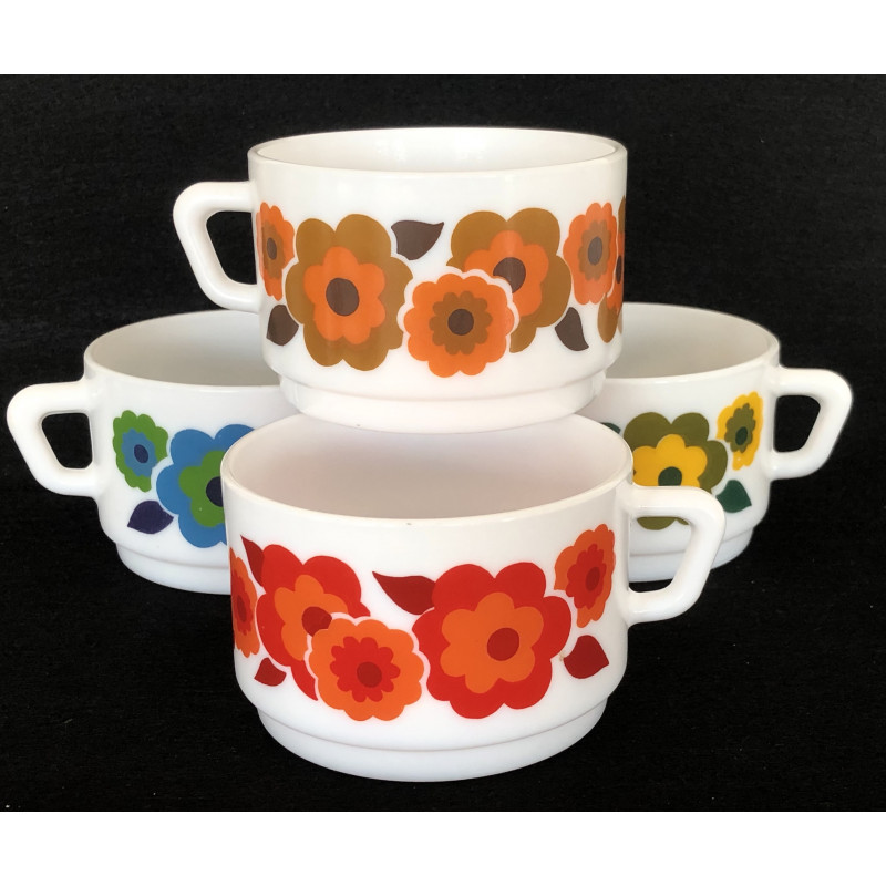 4 tasses Lotus Arcopal France