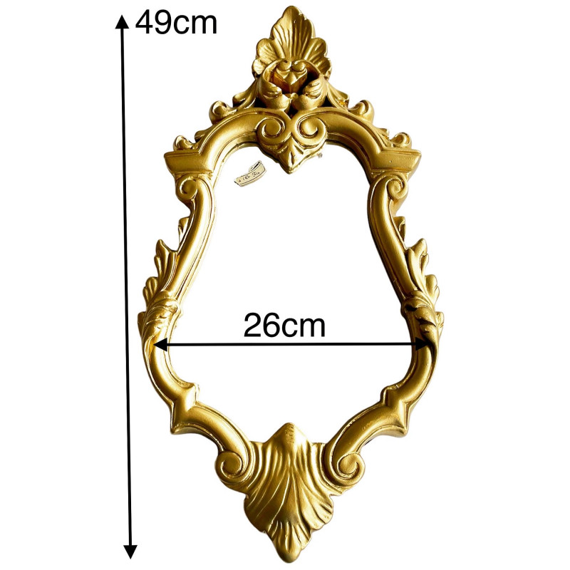 Miroir baroque en résine dorée