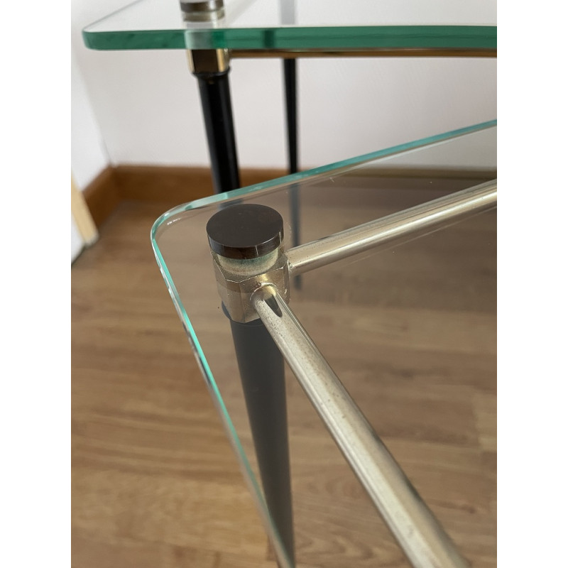 Tables gigognes verre et laiton design 1950