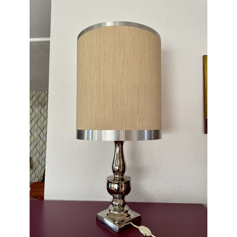 Lampe à poser céramique chromée - vintage 70s chez Art-et-vintage