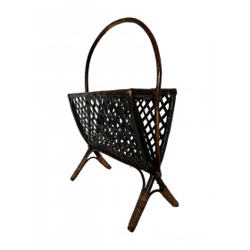 Porte revues vintage en rotin