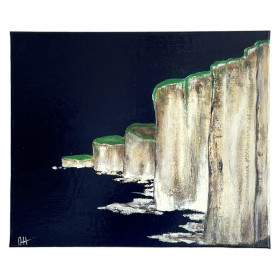 Tableau peinture acrylique « Falaises dans la nuit »