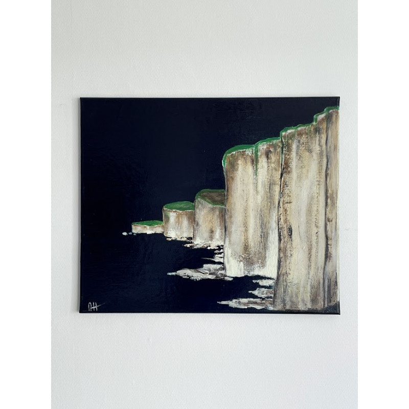 Tableau peinture acrylique « Falaises dans la nuit »