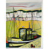 Tableau peinture acrylique « Ambiance marine »
