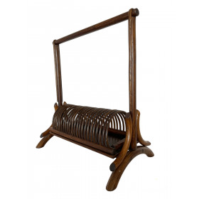 Porte vinyles vintage en rotin