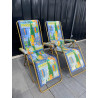 Deux transats vintage chaises longues lafuma design 1970