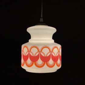 Suspension en verre motif psyché 70s