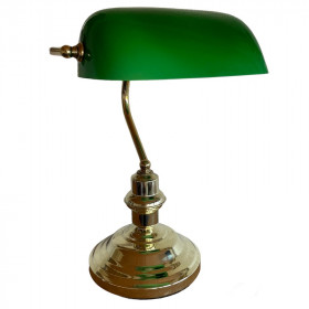Lampe de banquier opaline verte