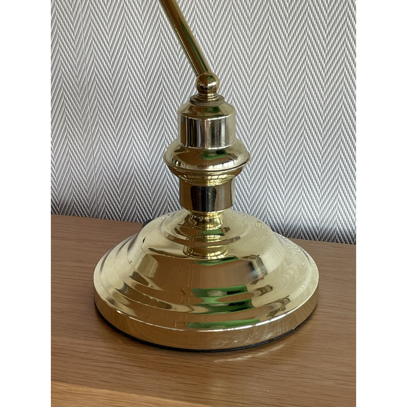 Lampe de banquier opaline verte