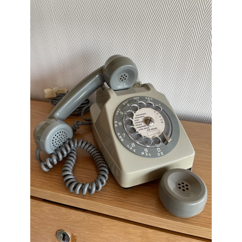 Téléphone Socotel S63 gris à cadran - vintage 1970s