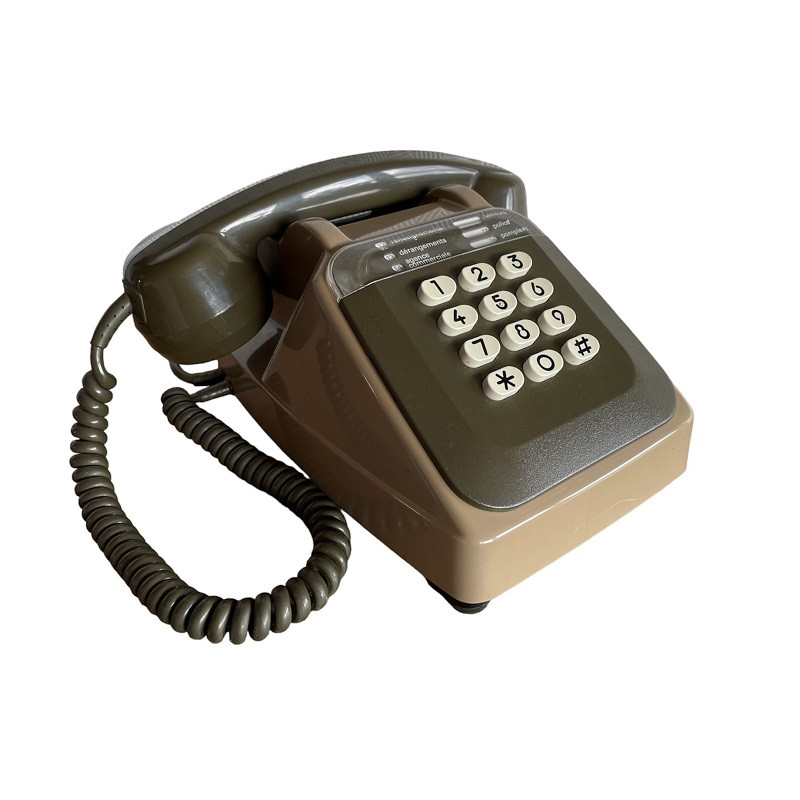Téléphone Socotel kaki à touches des années 80
