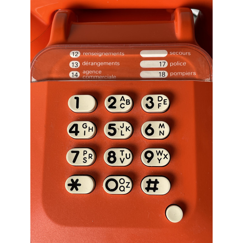 Téléphone Socotel orange à touches des années 80