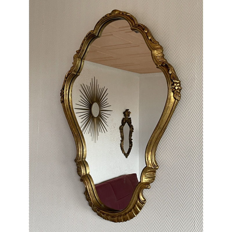 Miroir baroque bois doré 60x40cm