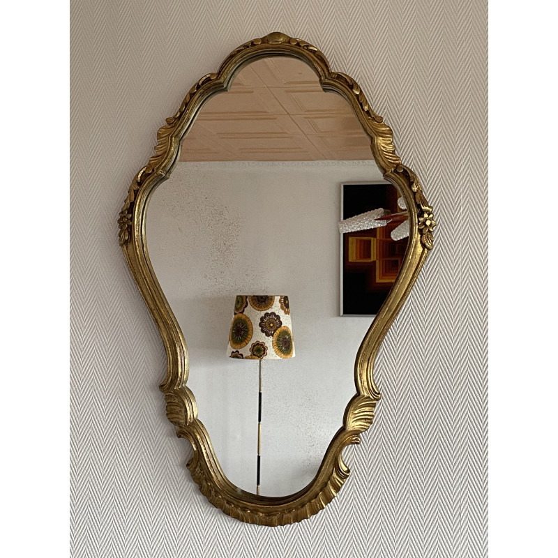 Miroir baroque bois doré 60x40cm