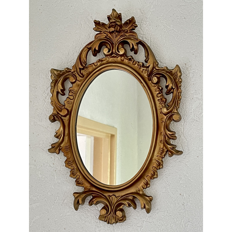 Miroir baroque bois doré 30 x 20 cm