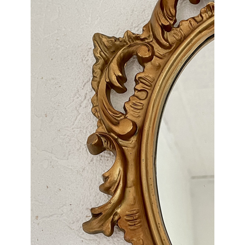 Miroir baroque bois doré 30 x 20 cm