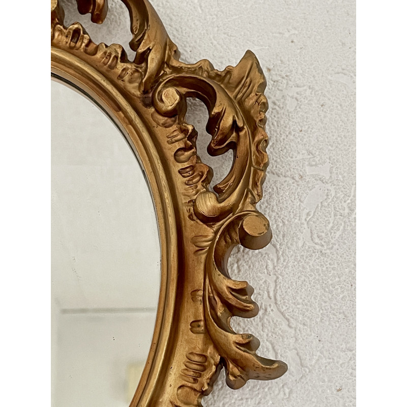 Miroir baroque bois doré 30 x 20 cm