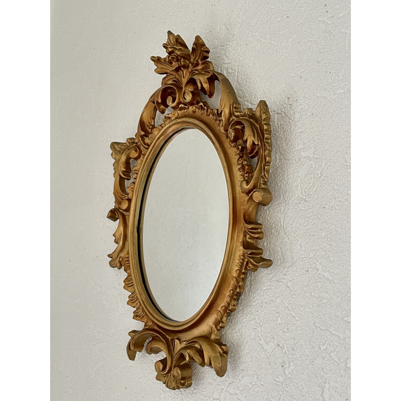 Miroir baroque bois doré 30 x 20 cm