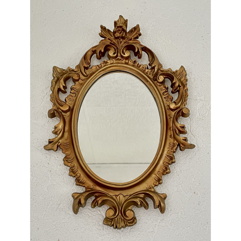 Miroir baroque bois doré 30 x 20 cm