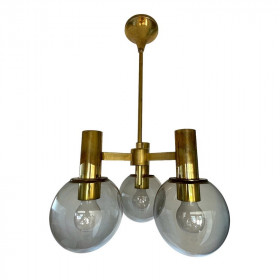 Lustre en laiton 3 feux vintage 60's