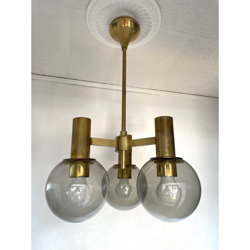 Lustre en laiton 3 feux vintage 60's