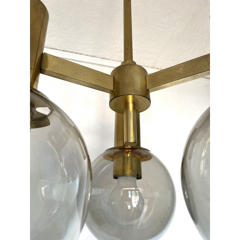 Lustre en laiton 3 feux vintage 60's