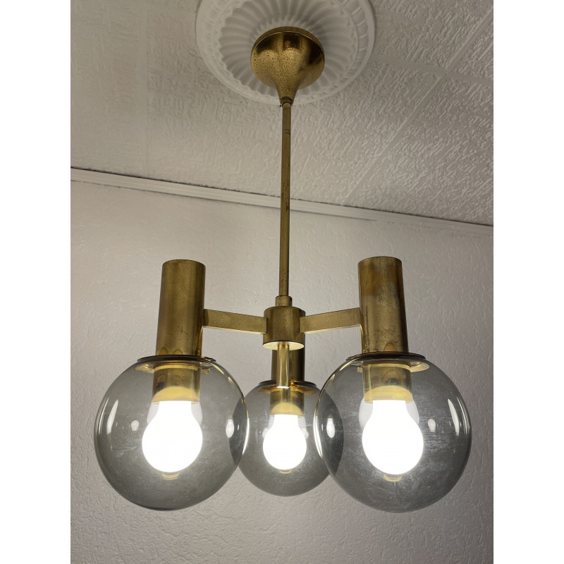 Lustre en laiton 3 feux vintage 60's