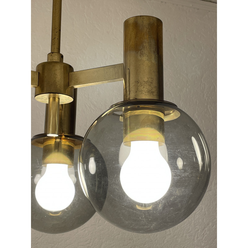 Lustre en laiton 3 feux vintage 60's