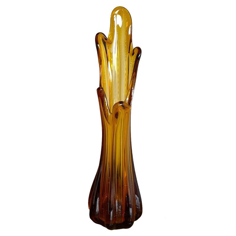 Vase soliflore en verre soufflé, années 70
