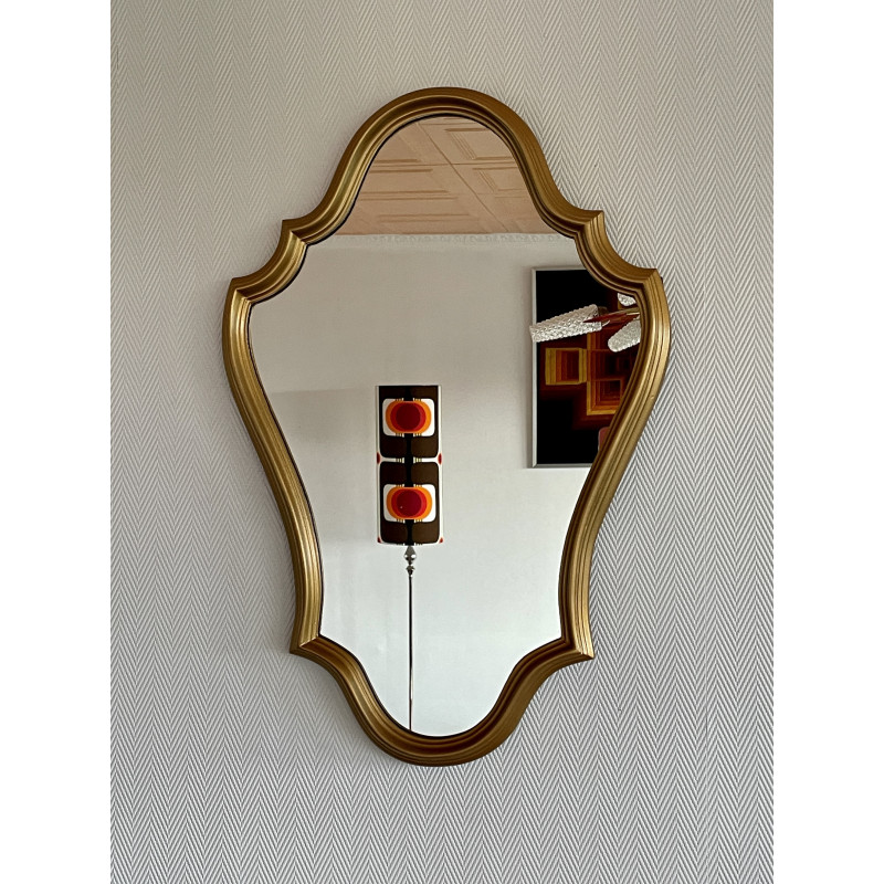 Miroir vintage en bois bronzé 60 x 40 cm