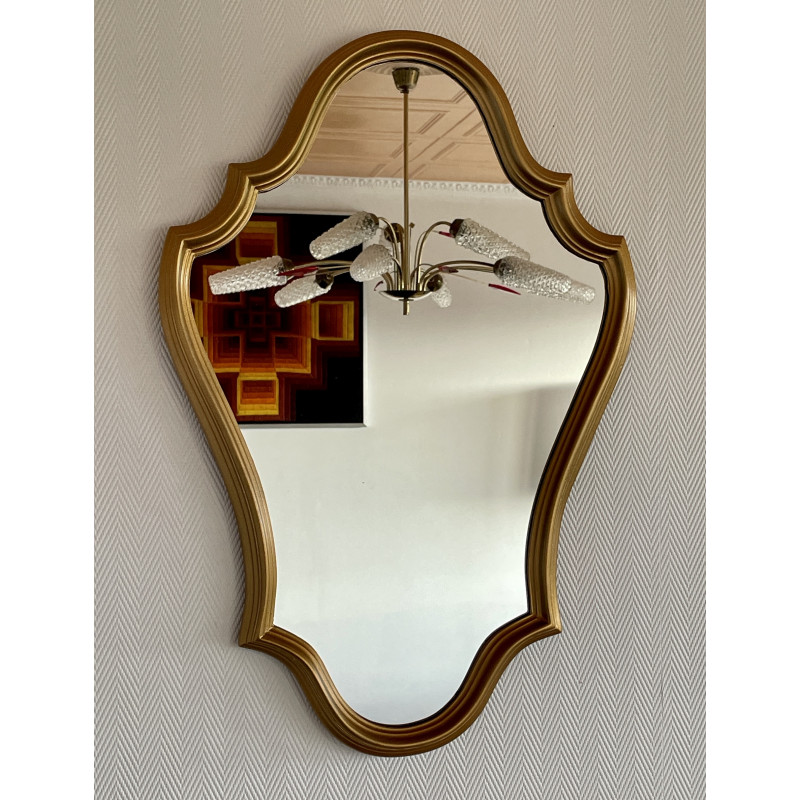 Miroir vintage en bois bronzé 60 x 40 cm