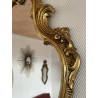 Miroir mural style baroque ancien moulures dorées
