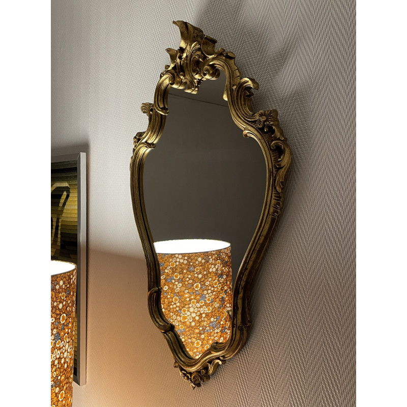 Miroir mural style baroque ancien moulures dorées