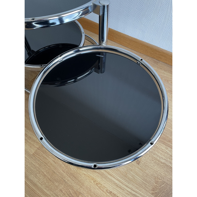 Table basse ronde 3 plateaux en verre