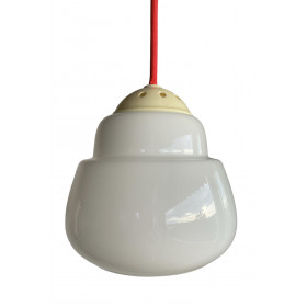 Suspension vintage en opaline blanche
