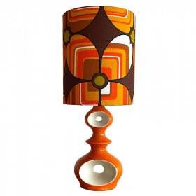 Lampe en céramique orange, 70s