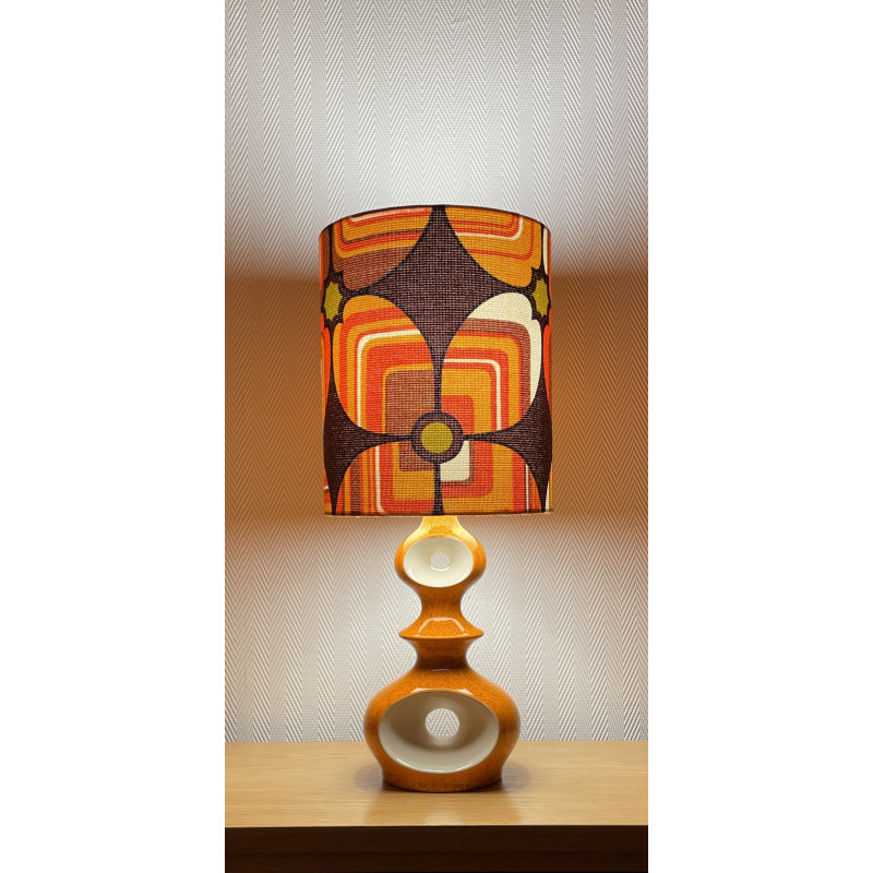 Lampe en céramique orange, 70s