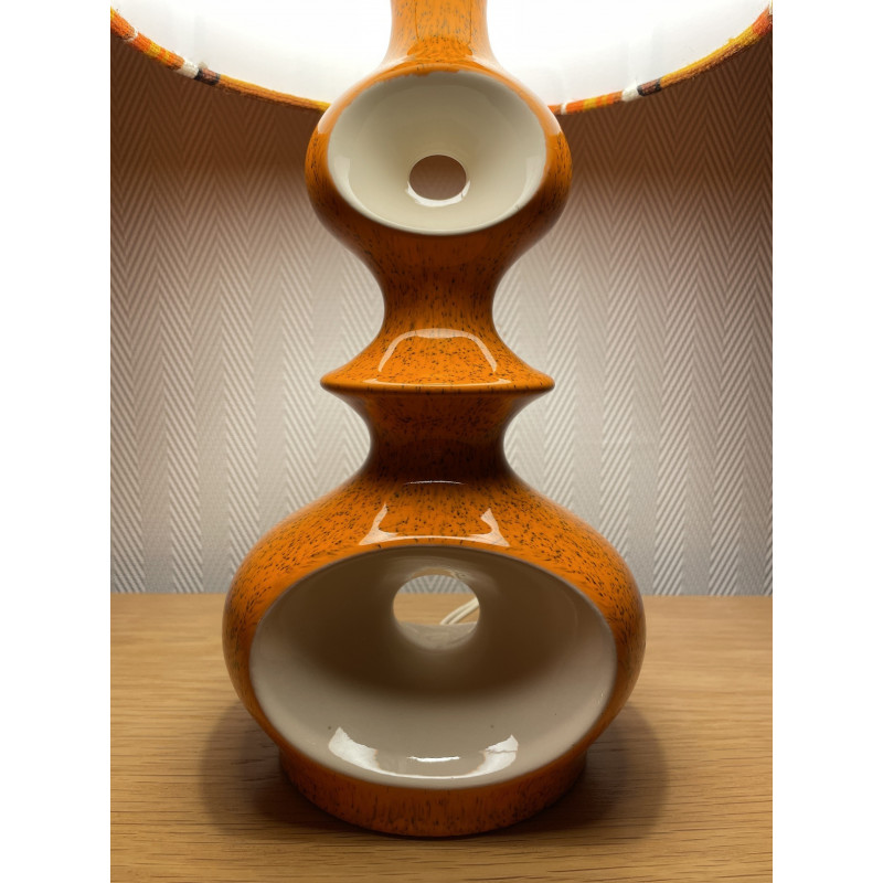 Lampe en céramique orange, 70s