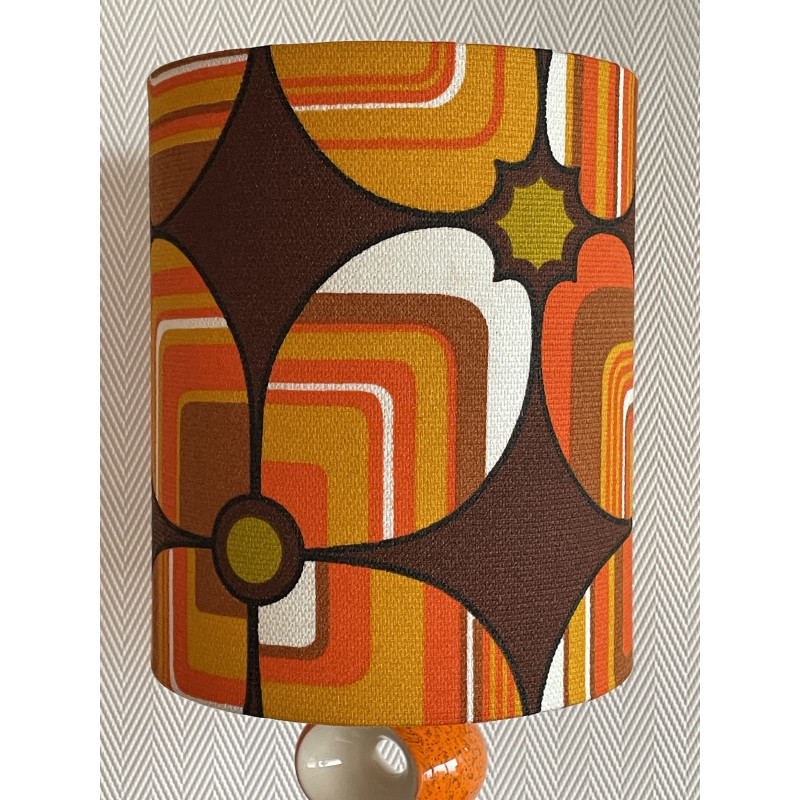 Lampe en céramique orange, 70s