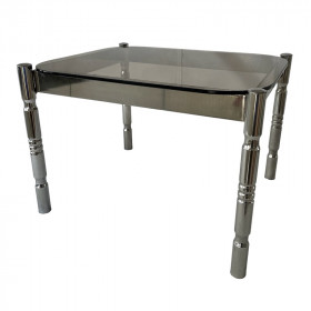 Table basse vintage en métal chromé...