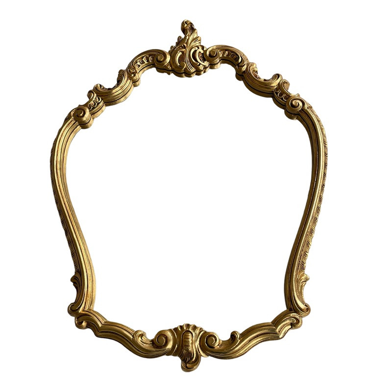 Miroir baroque en résine doré