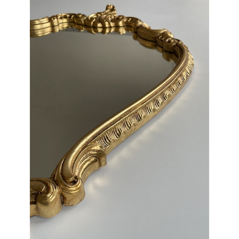 Miroir baroque en résine doré