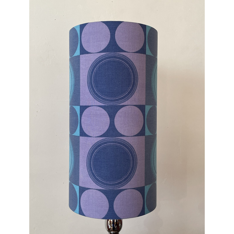 Lampe vintage chromée avec abat-jour tissu 70s