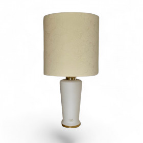 Lampe opaline blanche Feuille de...