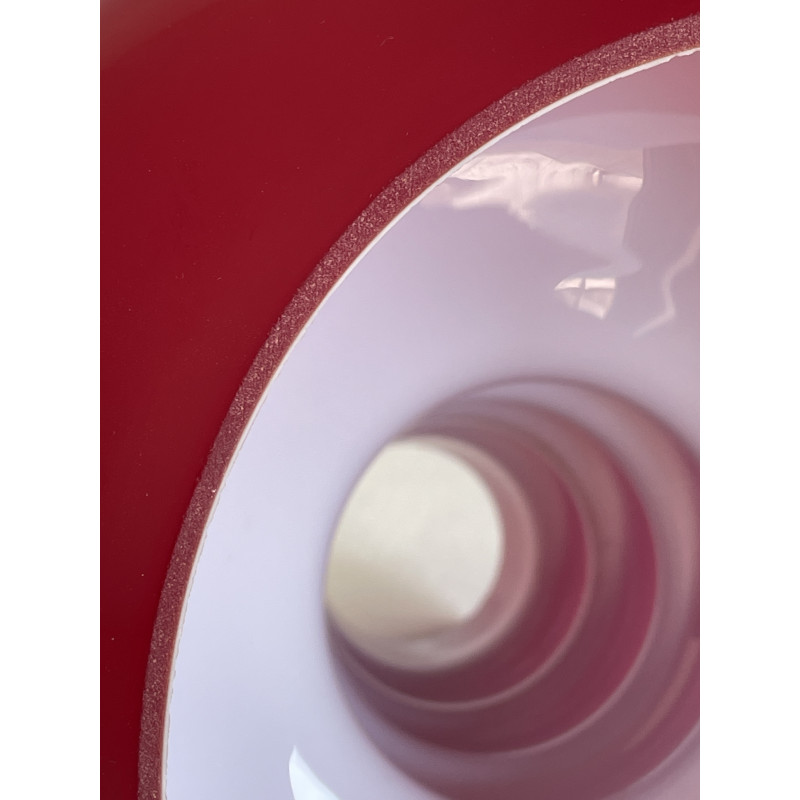 Peill & Putzler ? Lampe suspension vintage en verre rouge  années 60 70