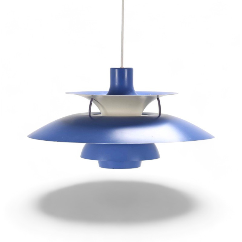 Suspension bleue PH5 par Poul Henningsen pour Louis Poulsen, Danemark, 1960s