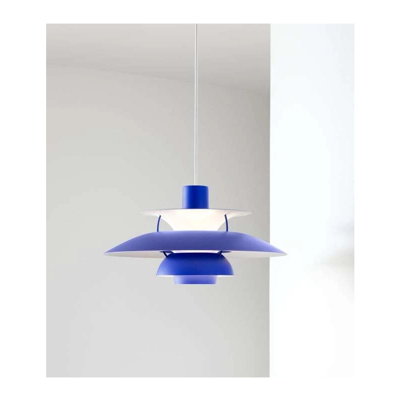 Suspension bleue PH5 par Poul Henningsen pour Louis Poulsen, Danemark, 1960s