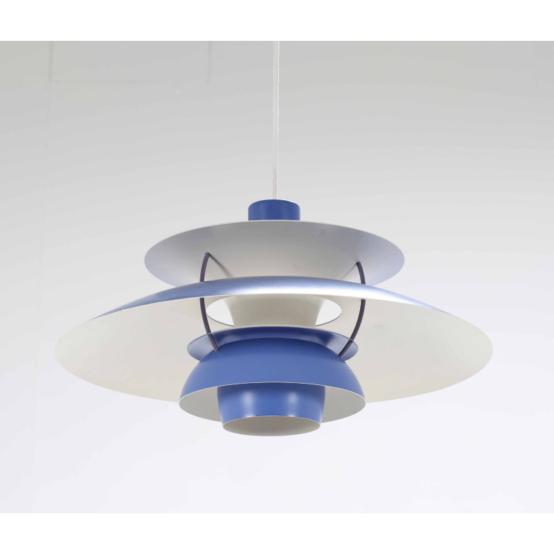 Suspension bleue PH5 par Poul Henningsen pour Louis Poulsen, Danemark, 1960s