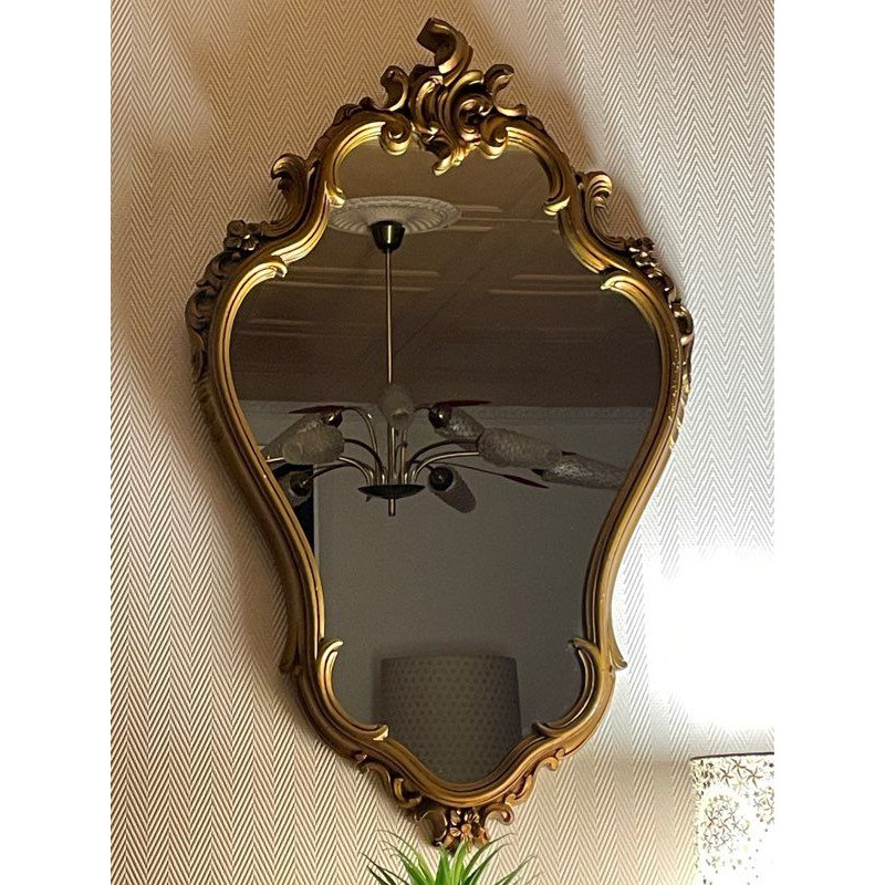 Miroir cadre bronzé style baroque