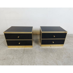 Paire de tables de chevet vintage -...